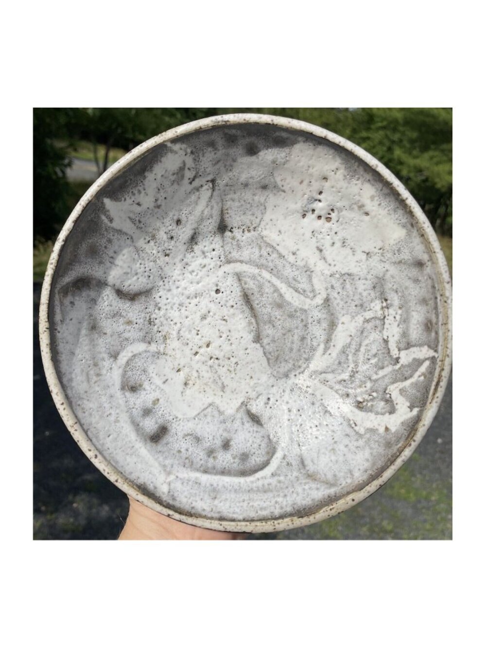 8" Mid-Century Vintage Lava Glaze Stoneware Ceramic Pottery Bowl Natzler Style